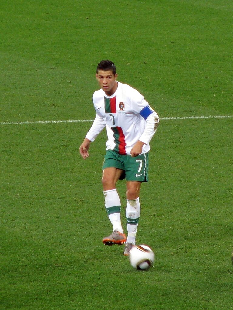 Elite soccer players Christiano Ronaldo playing for portugal