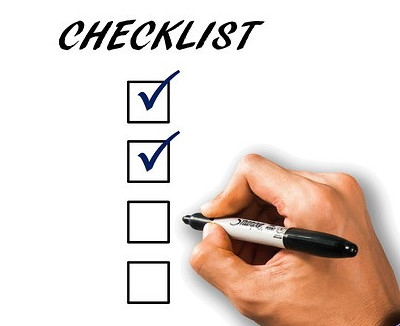 Checklist with ticks in boxes for Time Management